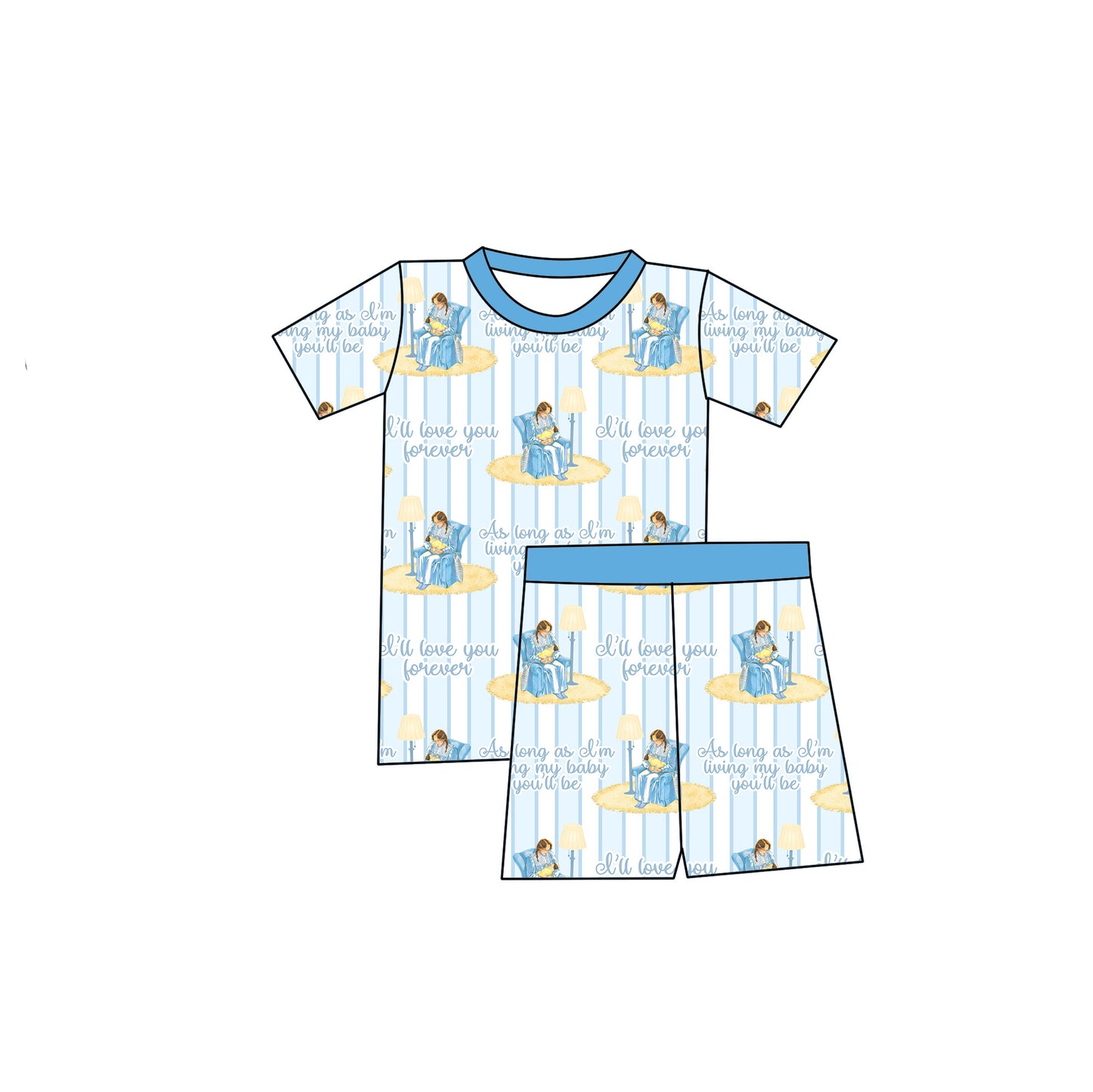 Love You Pajama Shorts Set