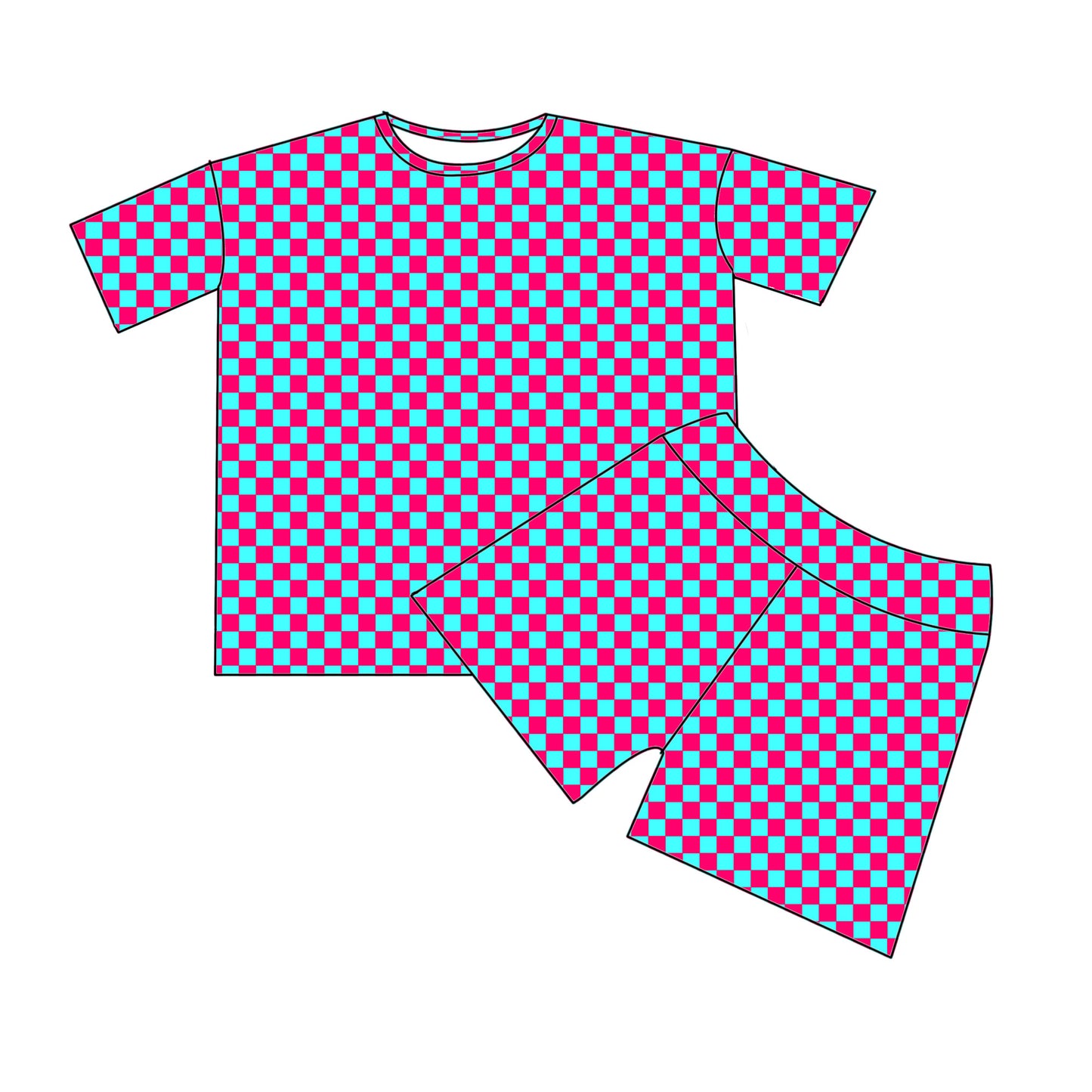 Cutesy Checks Mama Biker Set