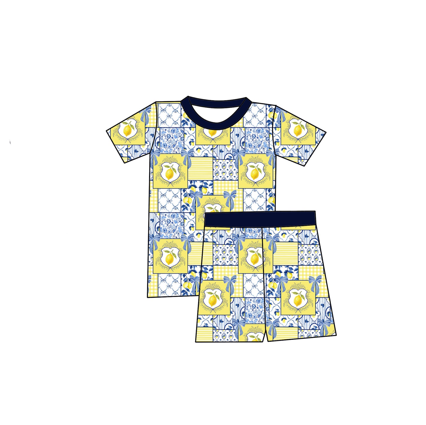 Lemon Zest Pajama Shorts Set
