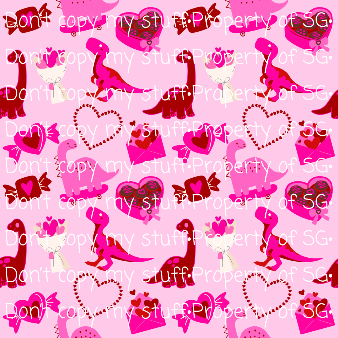 Pink Dino Valentine’s Seamless