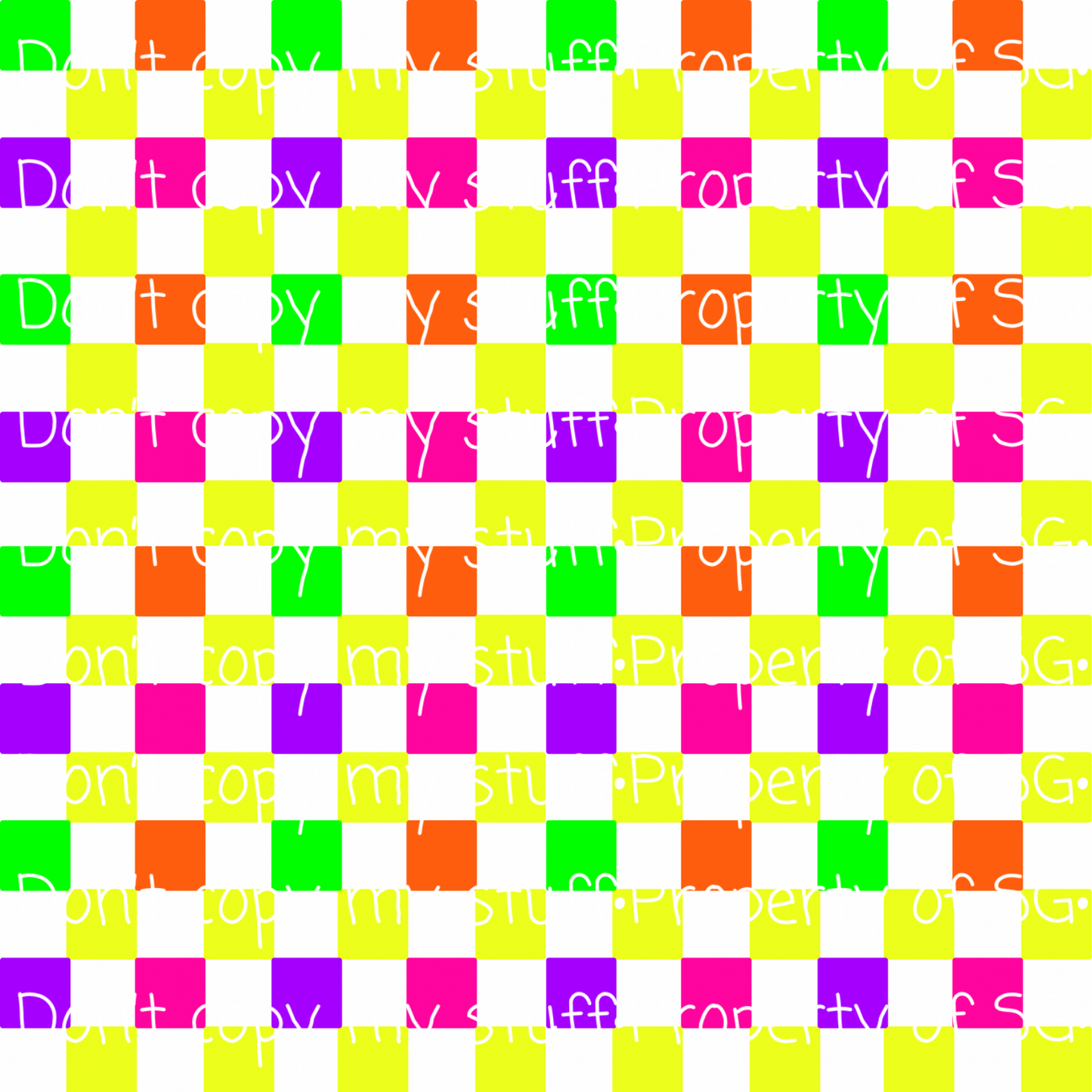 Neon Summer Checkered Seamless