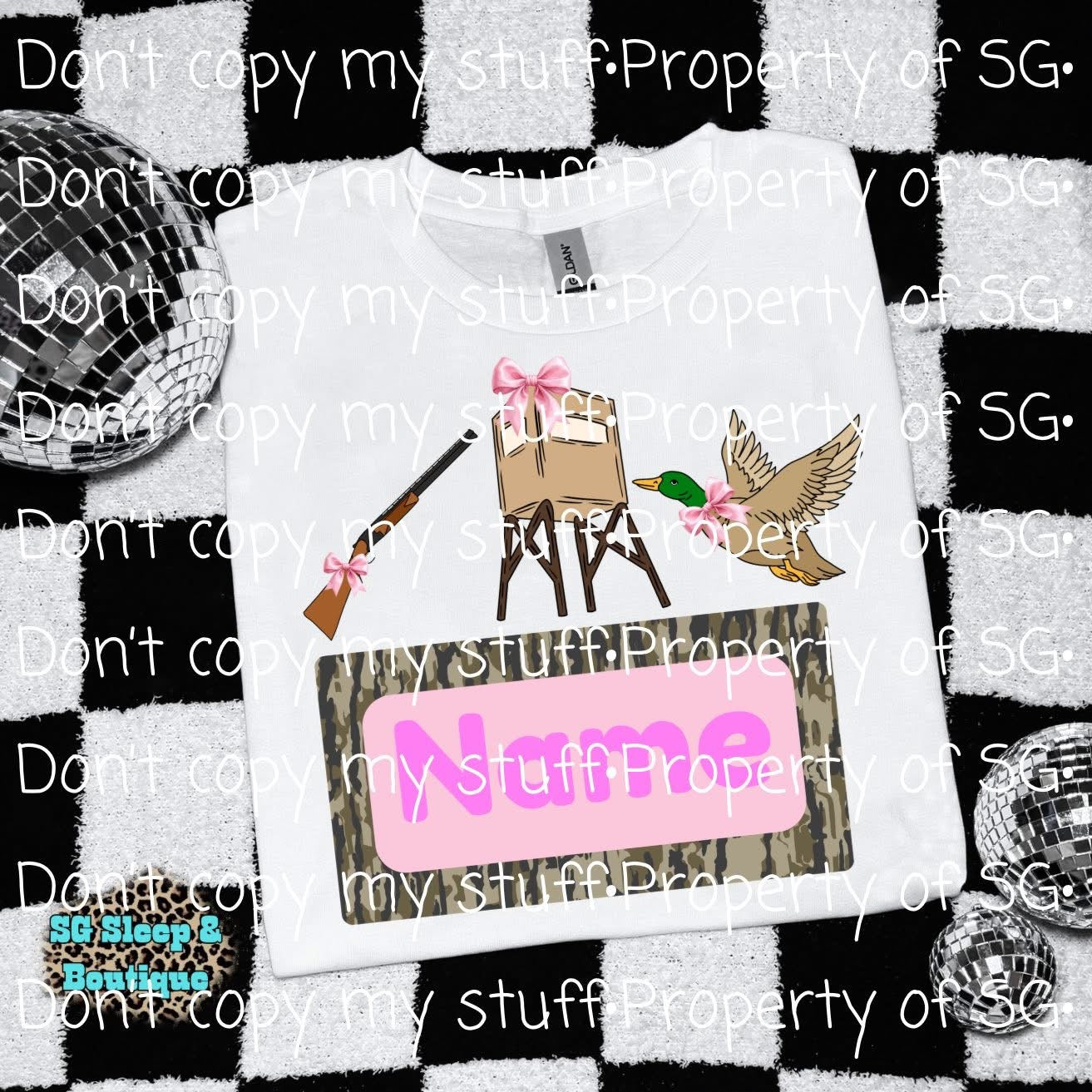 Pink Mallard Custom Name PNG