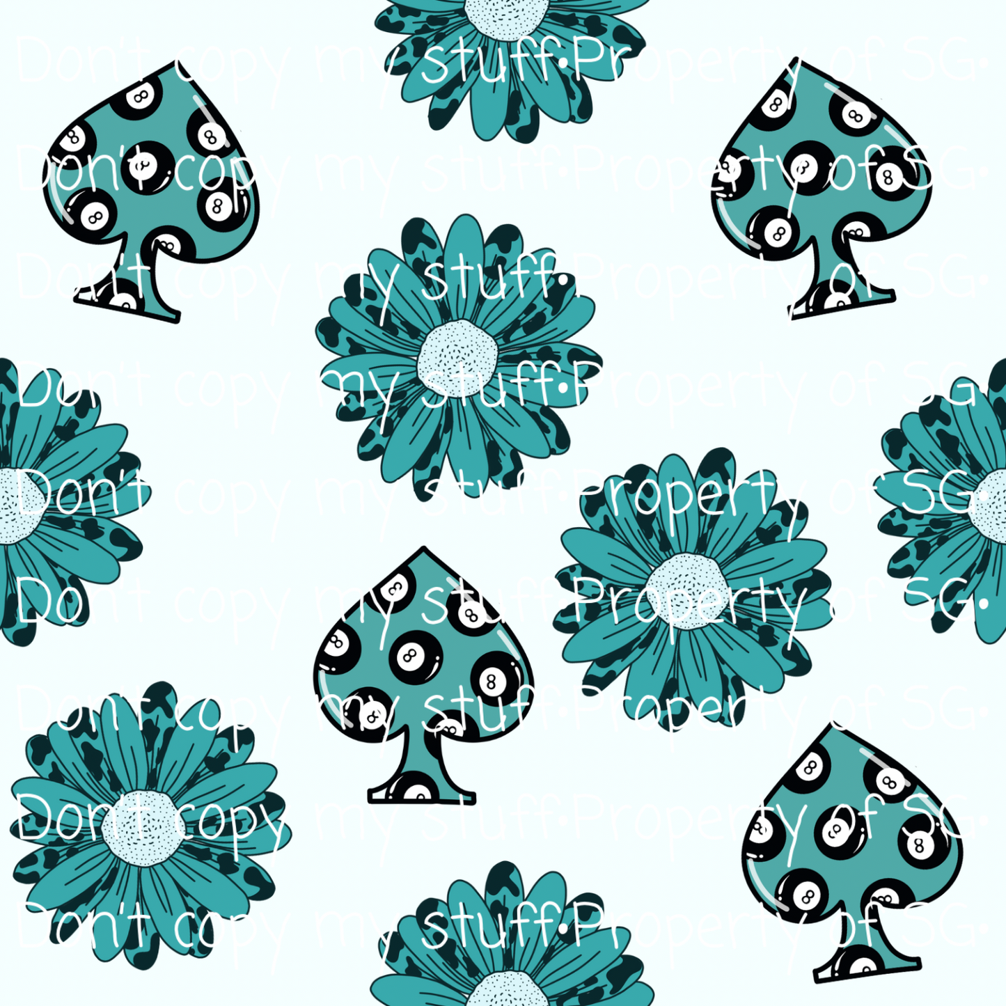 Turquoise Blooms Seamless