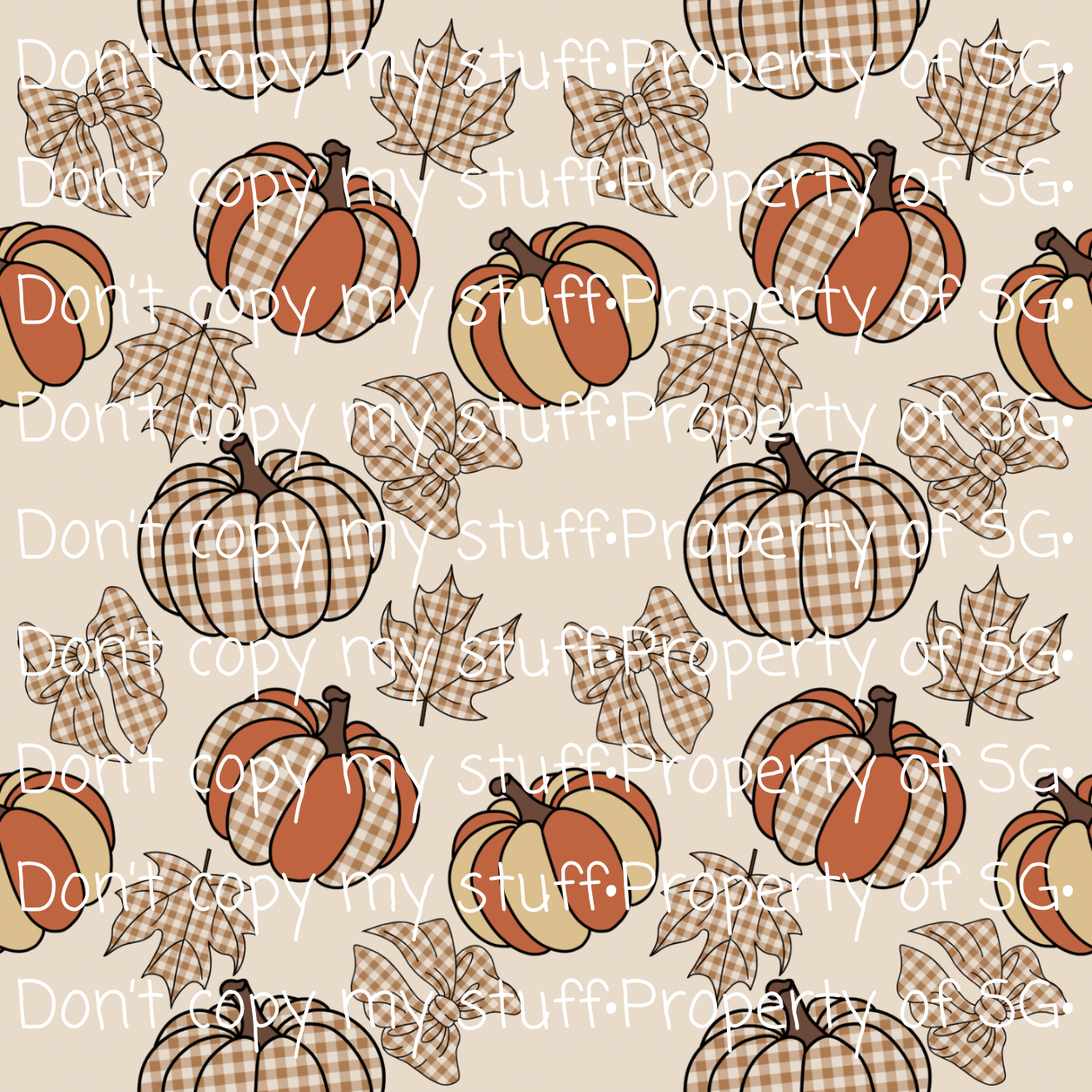 Plaid Pumpkins & Bows Seamless