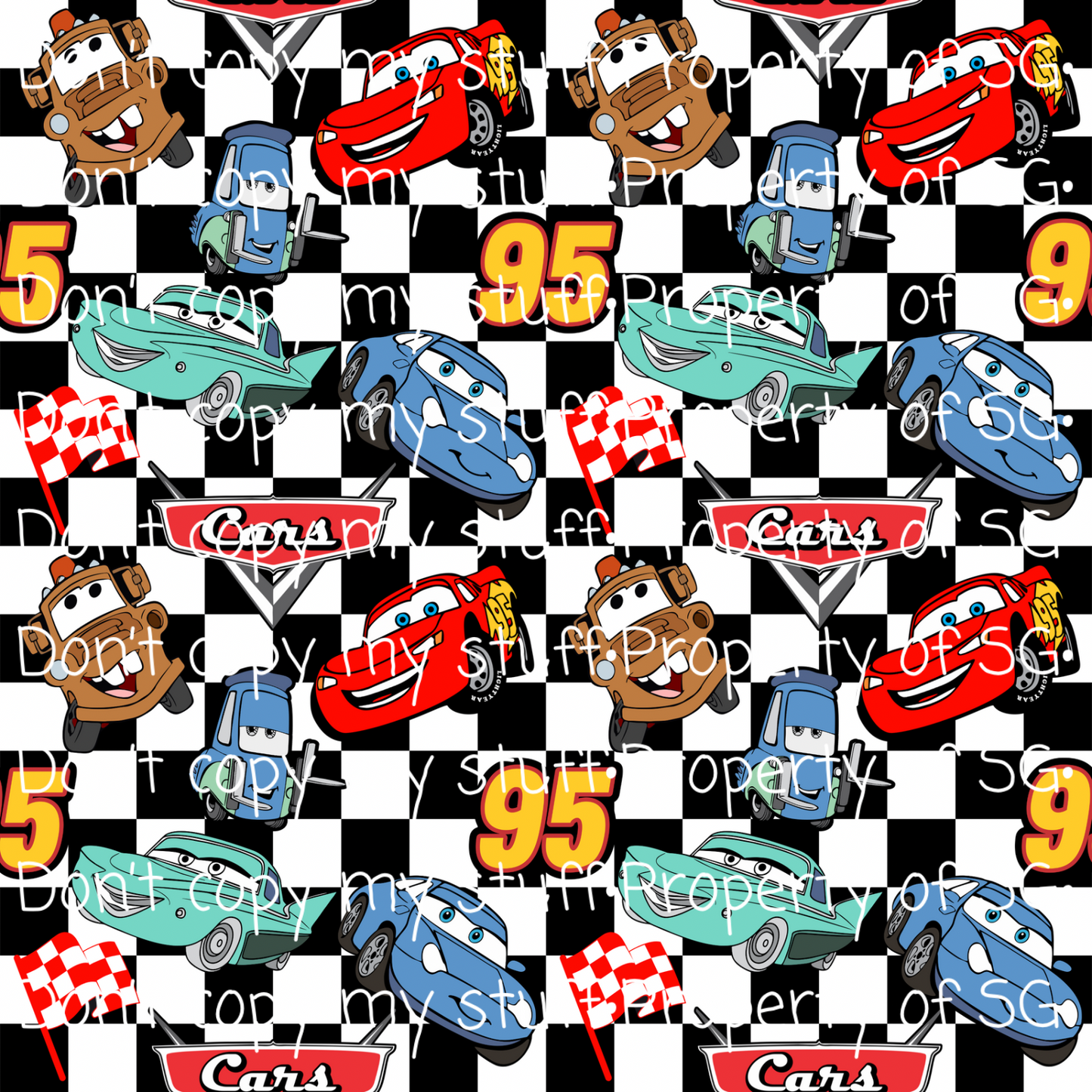 Checkered Car Seamless