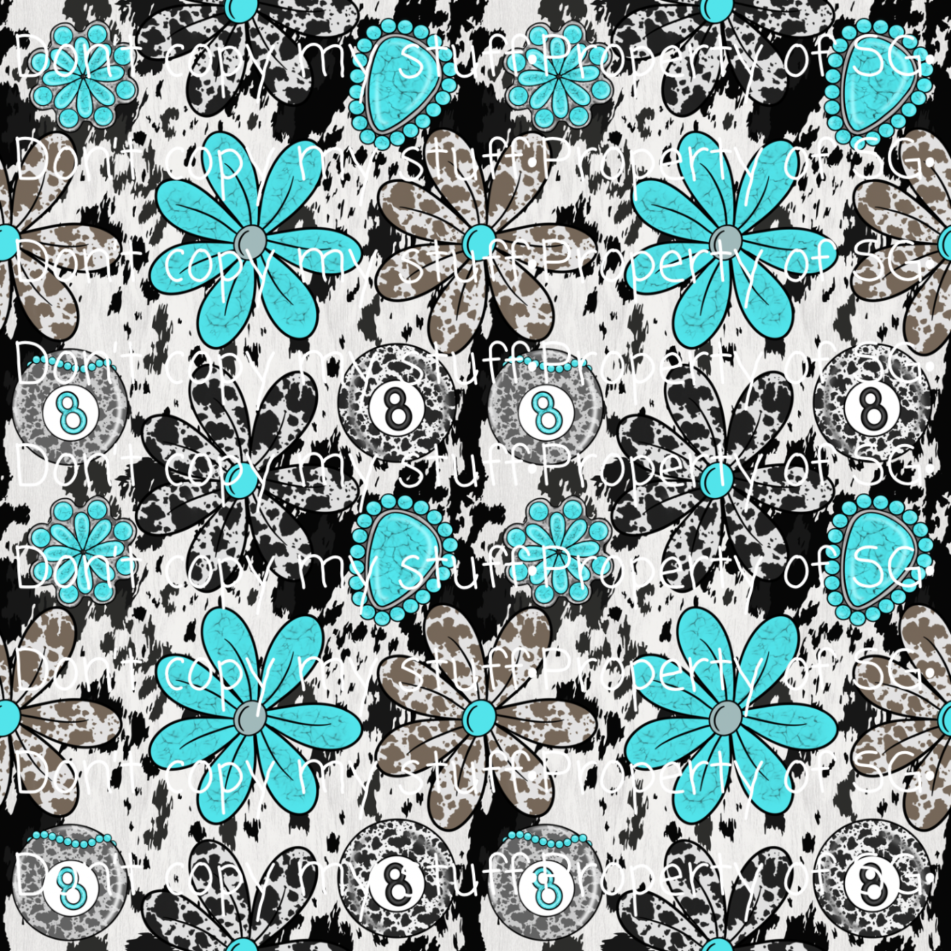 Turquoise Floral Seamless