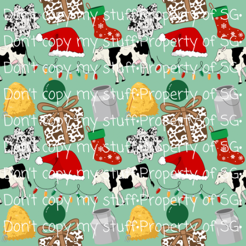 Cow Christmas Presents Seamless
