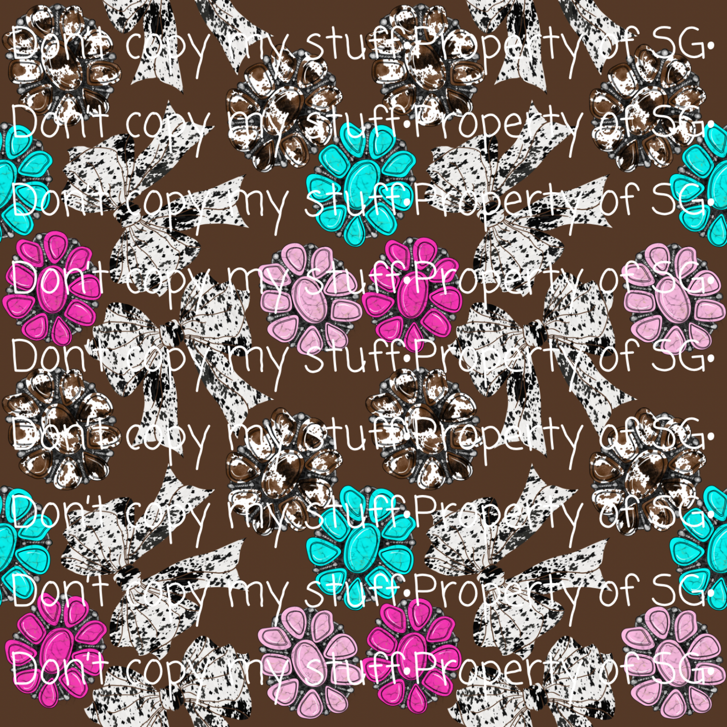 Brown Bows & Conchos Seamless