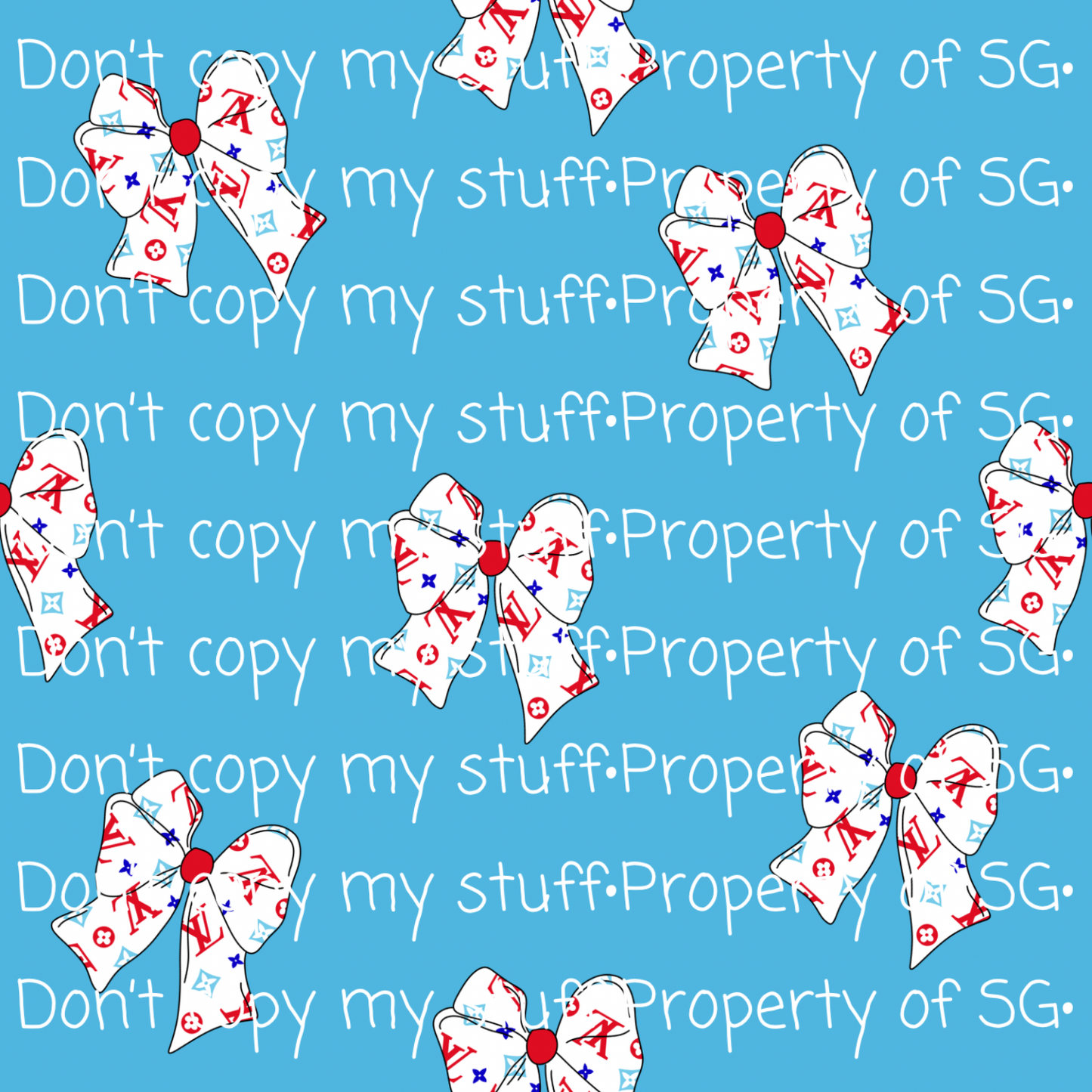 Light Blue USA Bows Seamless