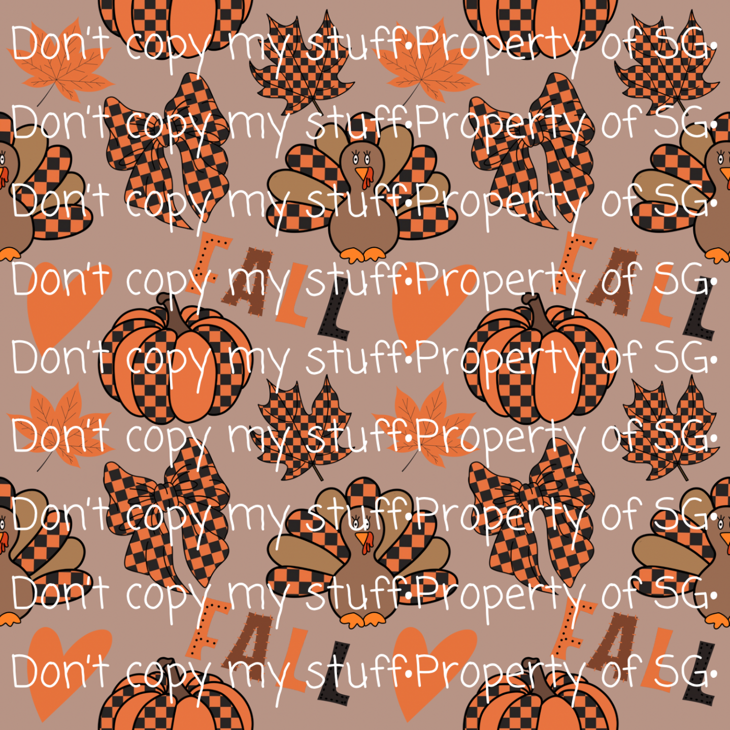 Checkered Turkey Bows Seamless