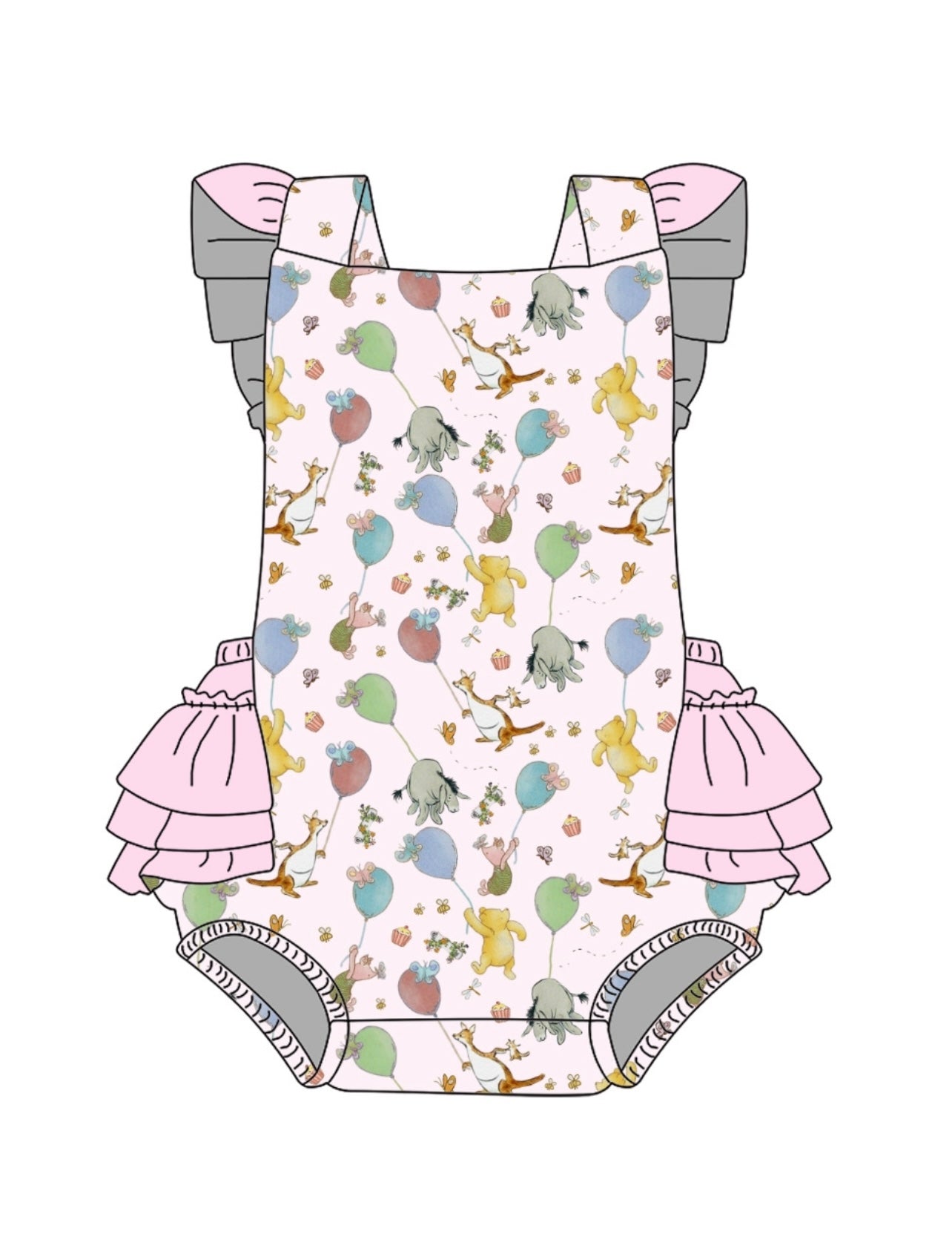 Party In Pink Ruffled Romper