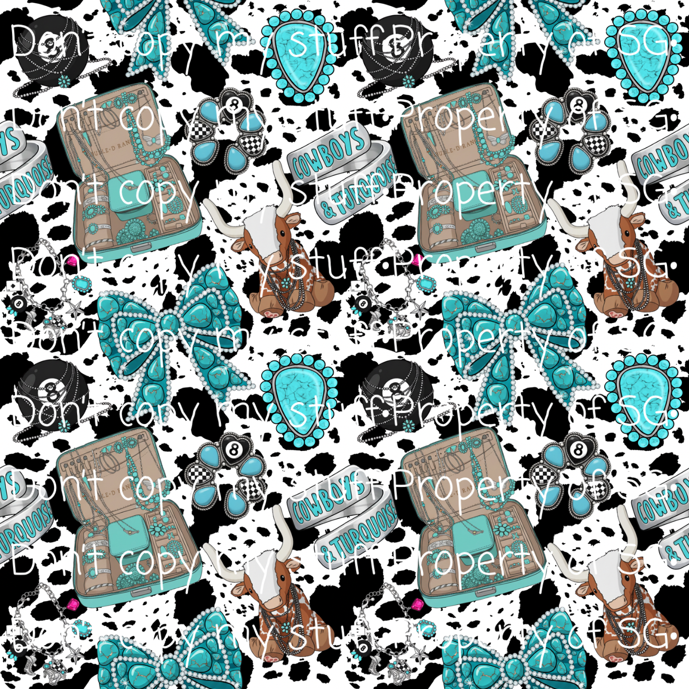 Turquoise Everything Seamless