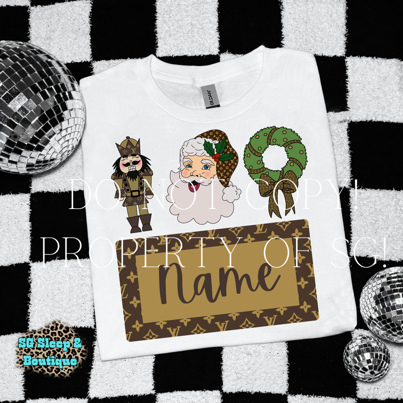 Boujee Santa Custom Name PNG