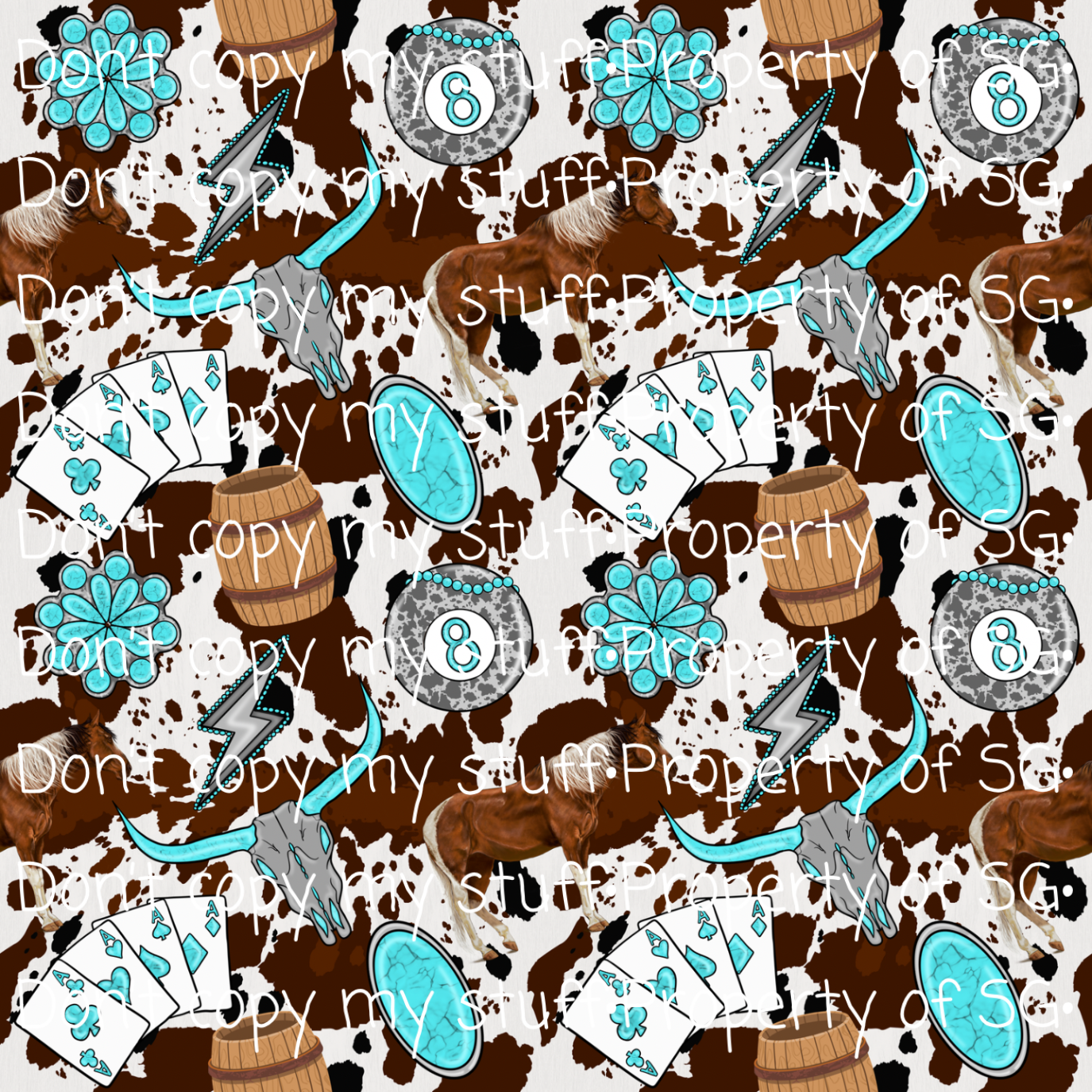 Turquoise Barrel Racer Seamless