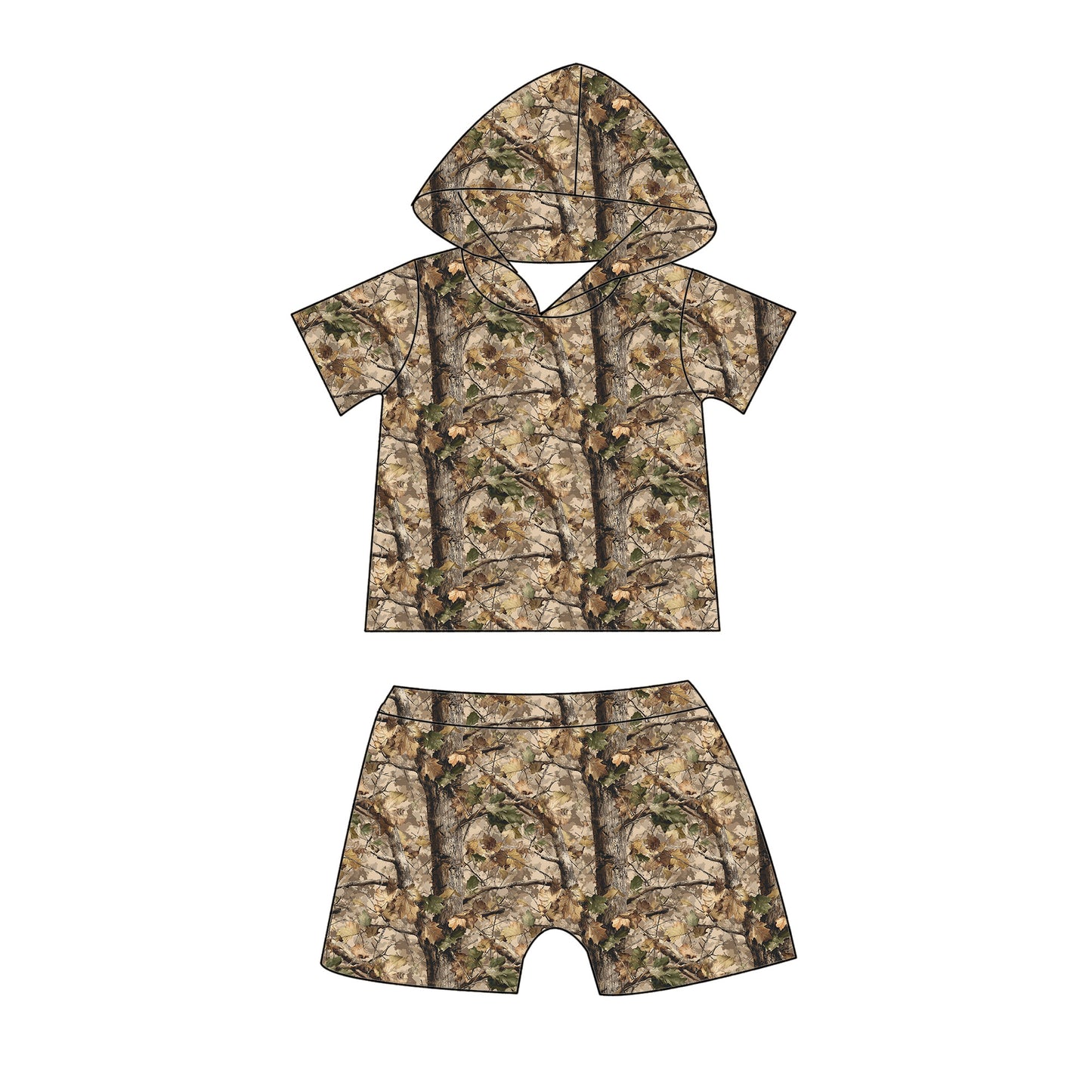 Blend In Hooded Shorts Set