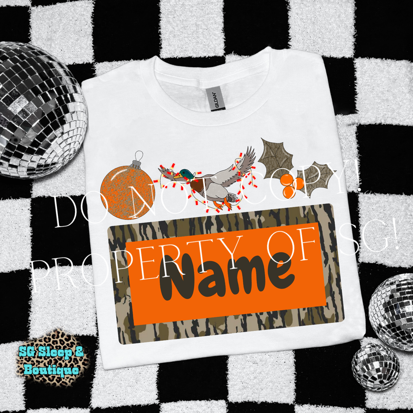 Mallard Christmas Custom Name PNG