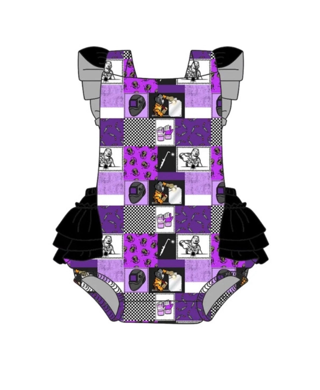 Welder Babe Ruffled Romper