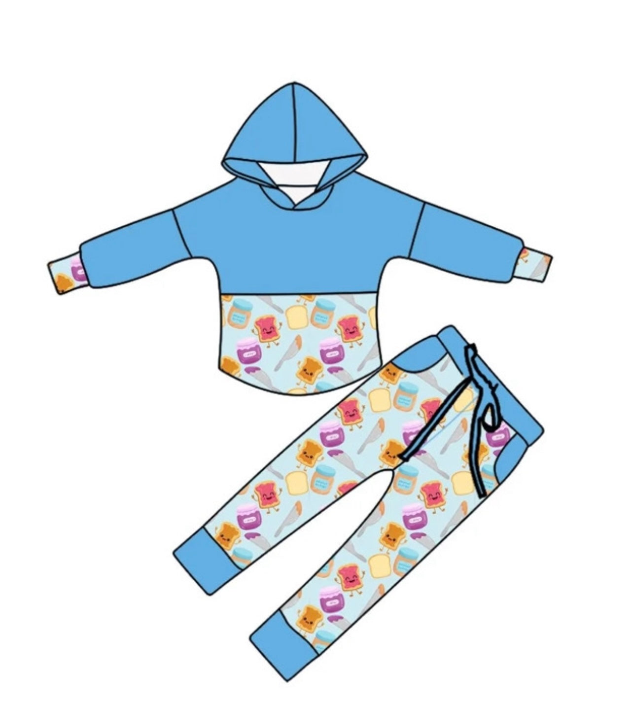 Blue PBJ Pullover Set