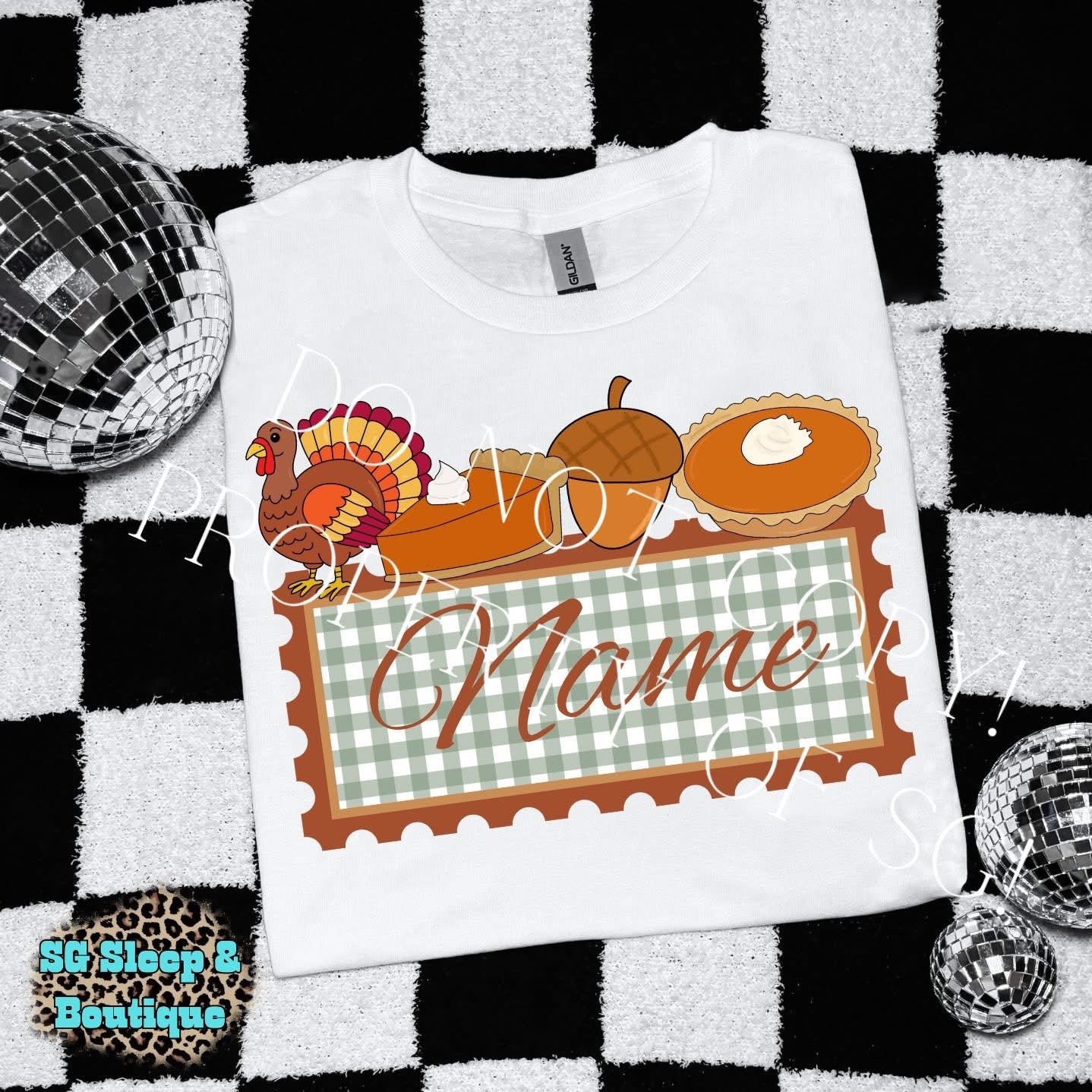 Sage & Rust Thanksgiving Custom Name PNG