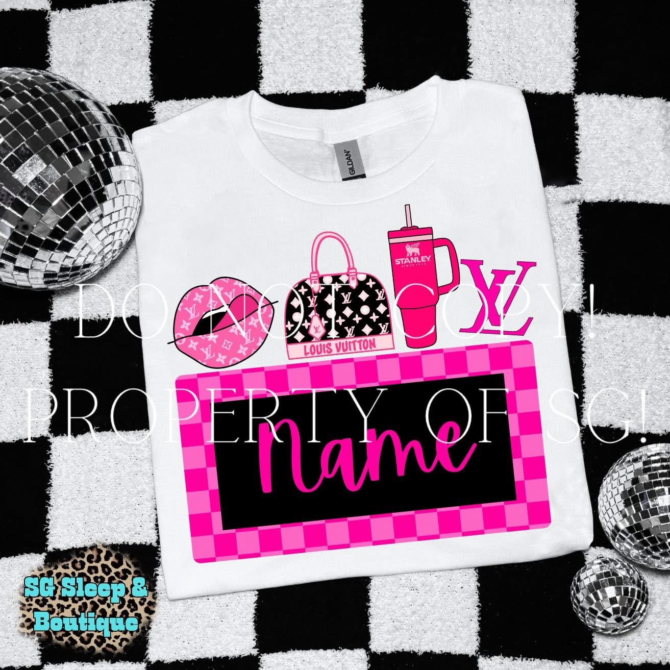 Pink Boujee Custom Name PNG