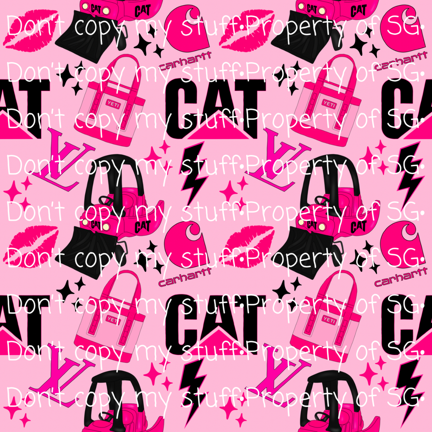 Pink cat Seamless