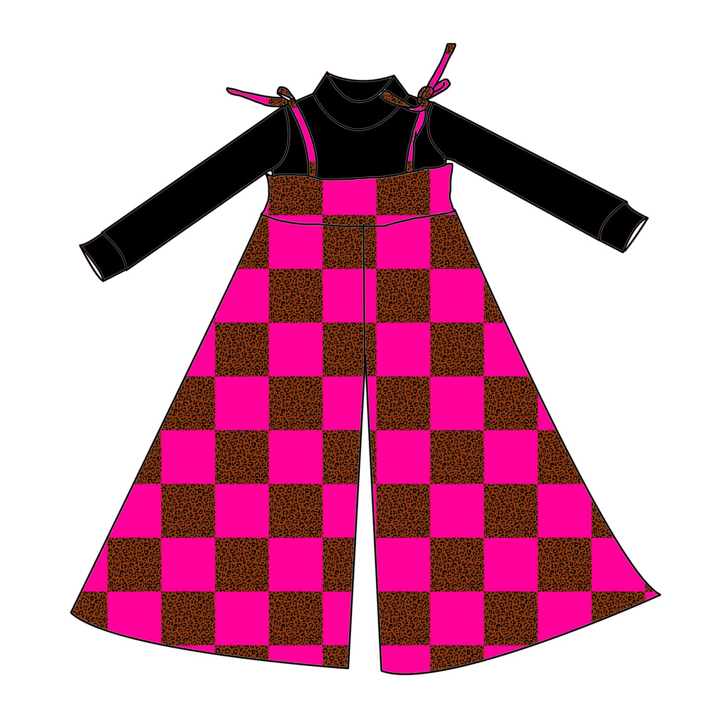 Wild Checks Flare Romper & Top