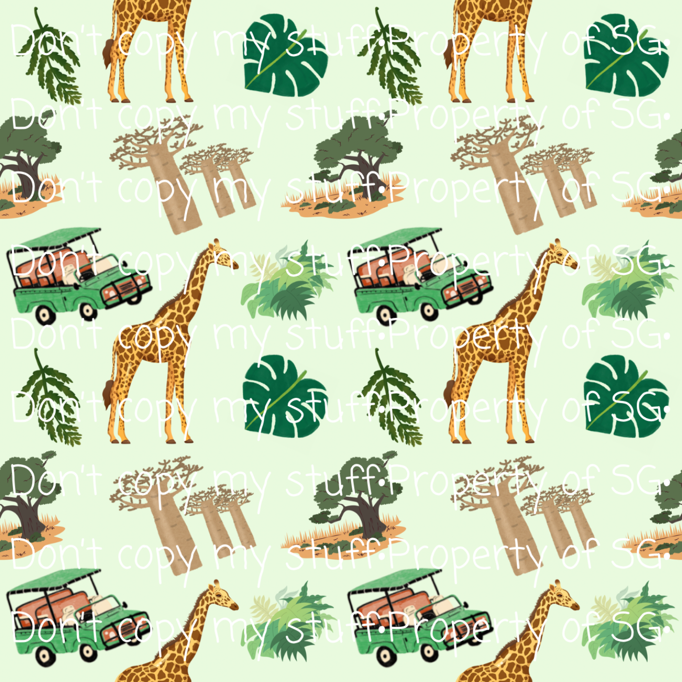 Giraffe Safari Seamless