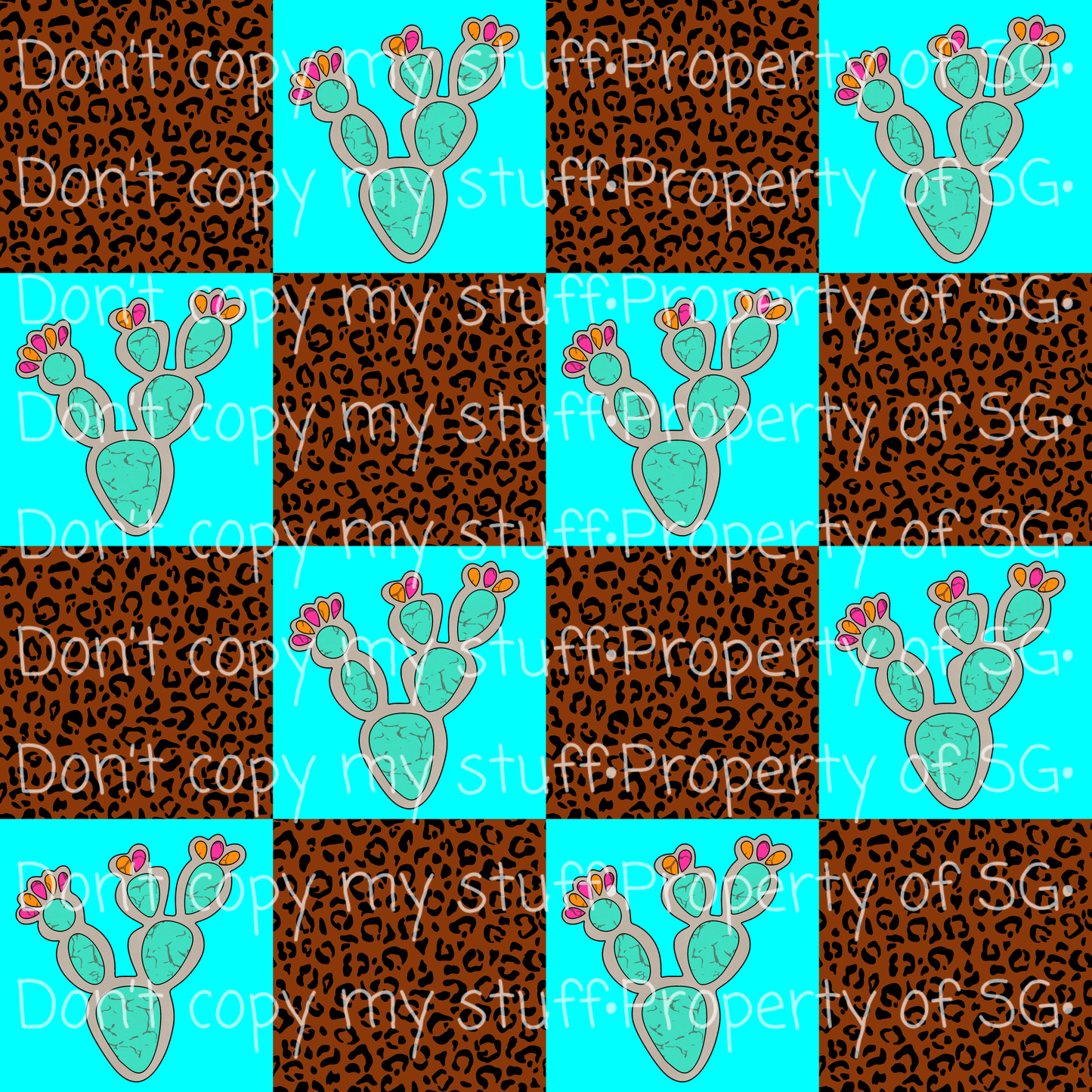Punchy Leopard Cactus Seamless