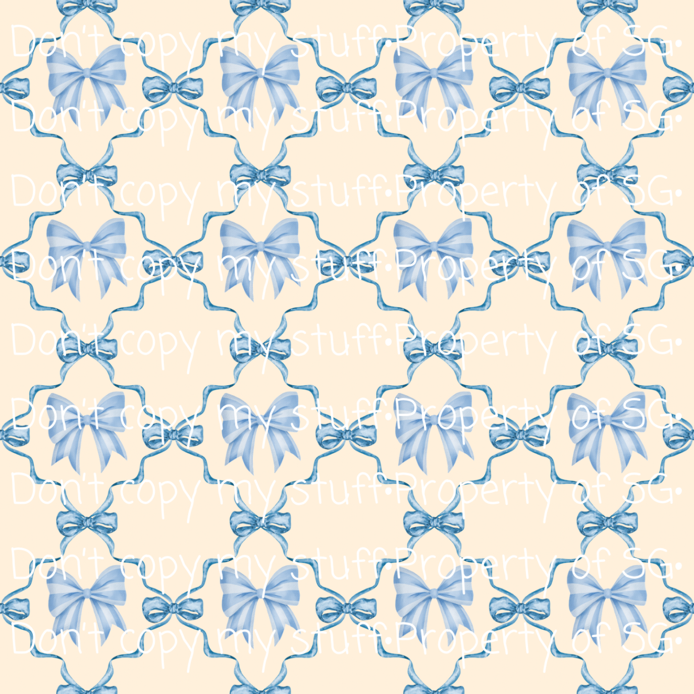 Cream & Blue Coquette Seamless