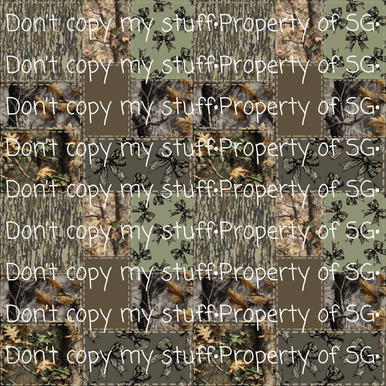 Camo Bows Patchwork Seamless