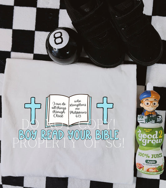 Boy Read Your Bible Kids Tee