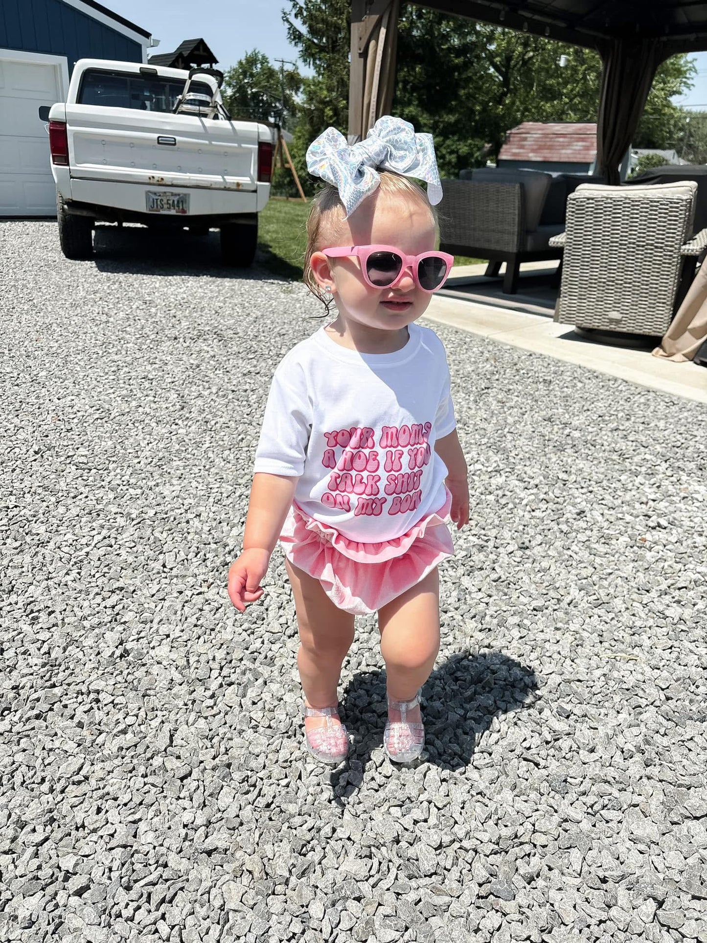 Pink Bow kids tee