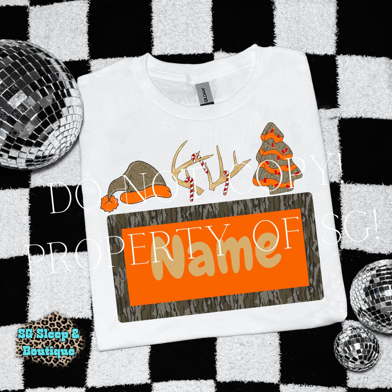 Antlers Christmas Custom Name PNG