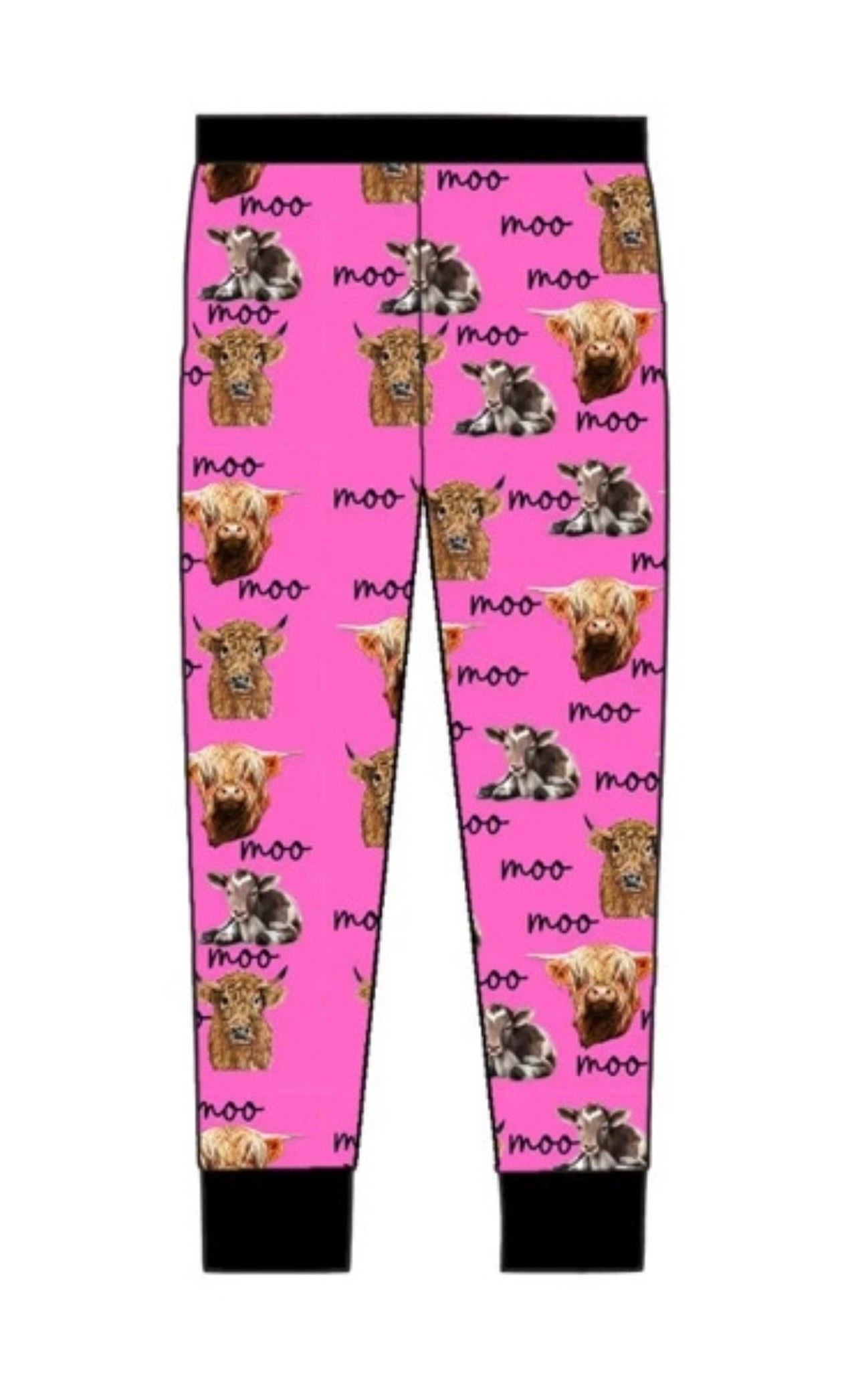 Pink Everywhere a Moo Moo Mom Joggers