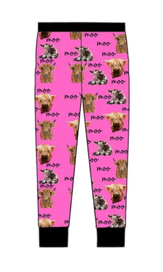 Pink Everywhere a Moo Moo Mom Joggers