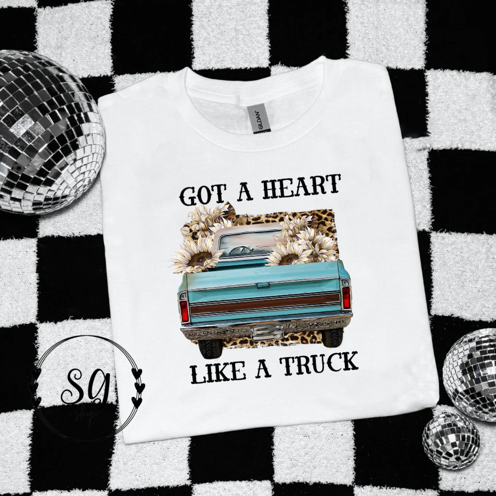 Heart like a truck kids tee