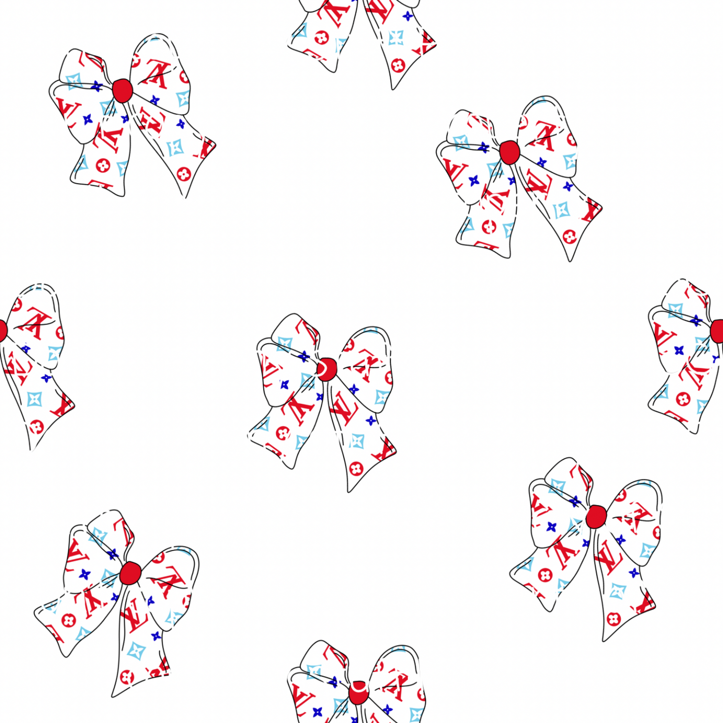 White USA Bows Seamless