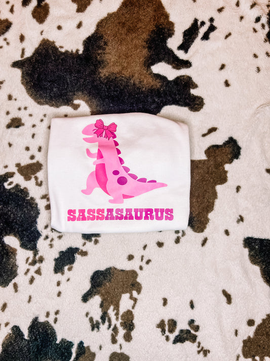 Pink Sassasaurus tee