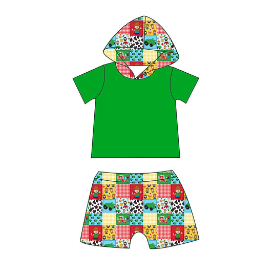 Little Farm Hooded Shorts Set