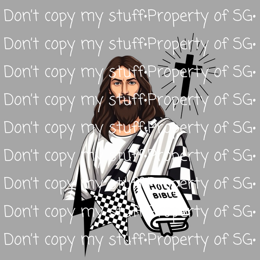 Checkered Jesus PNG
