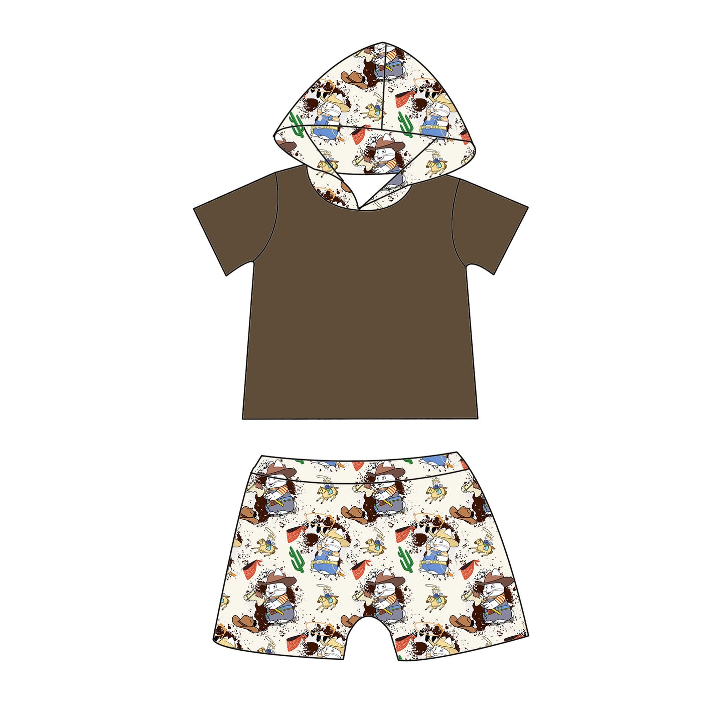 Cowboy Max Hooded Shorts Set