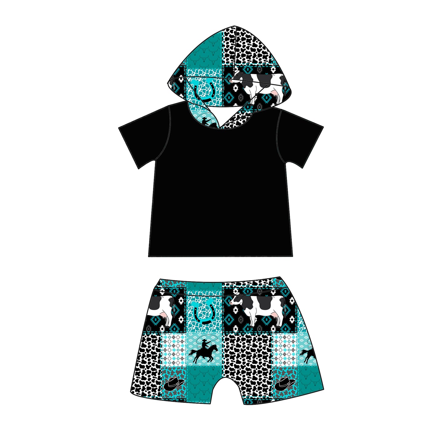 Country Brother Hooded Shorts Set