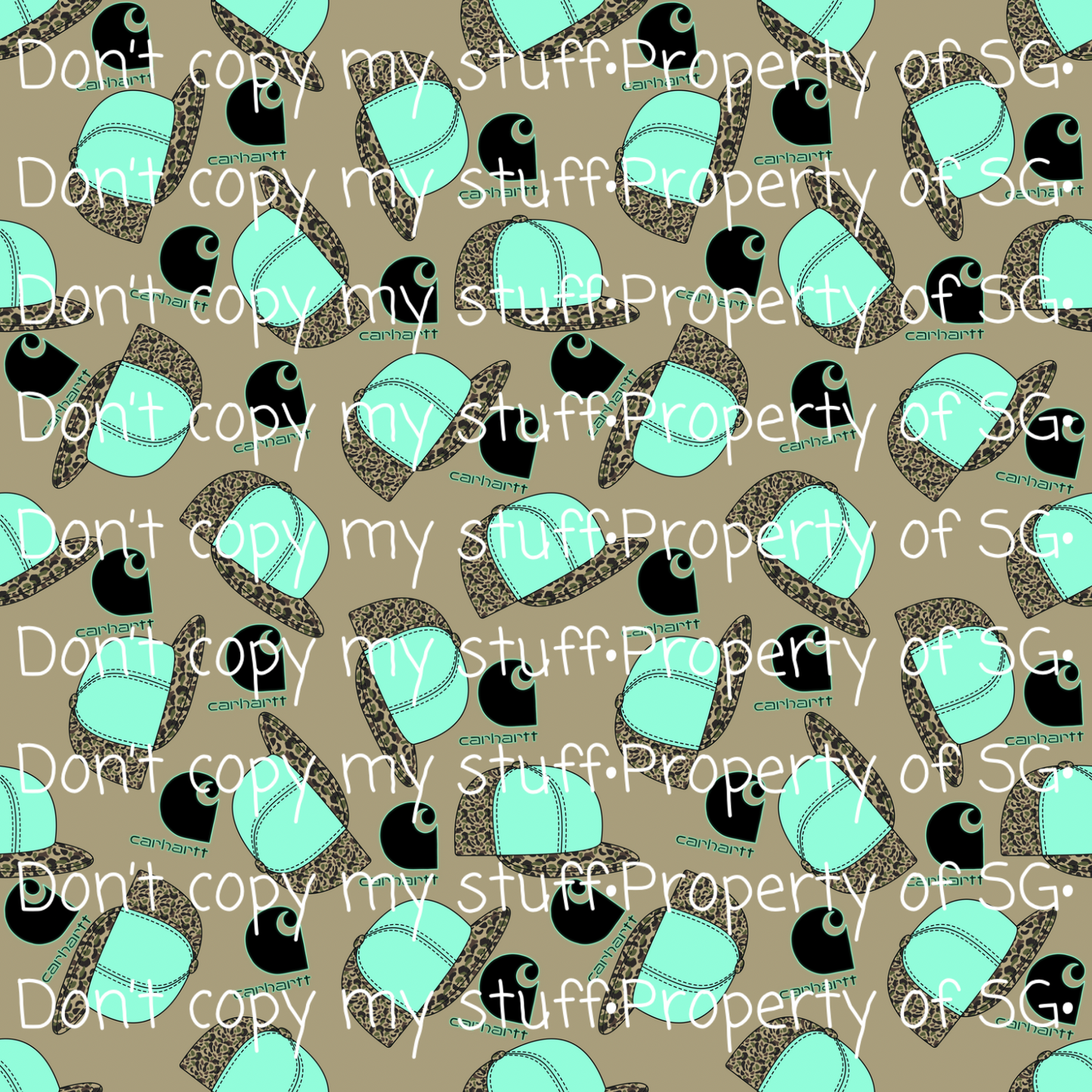 Minty Camo Snapbacks Seamless