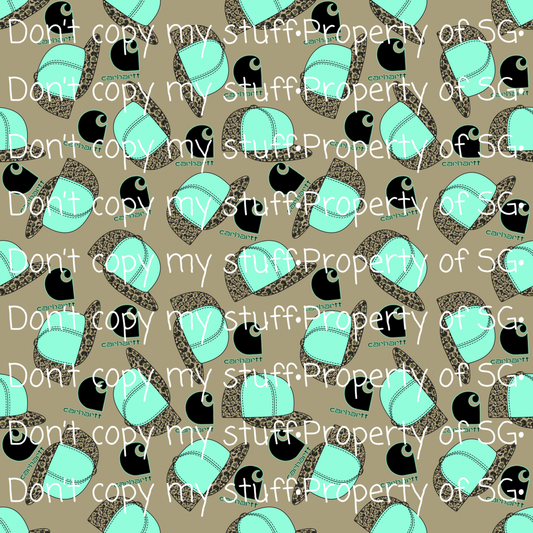 Minty Camo Snapbacks Seamless