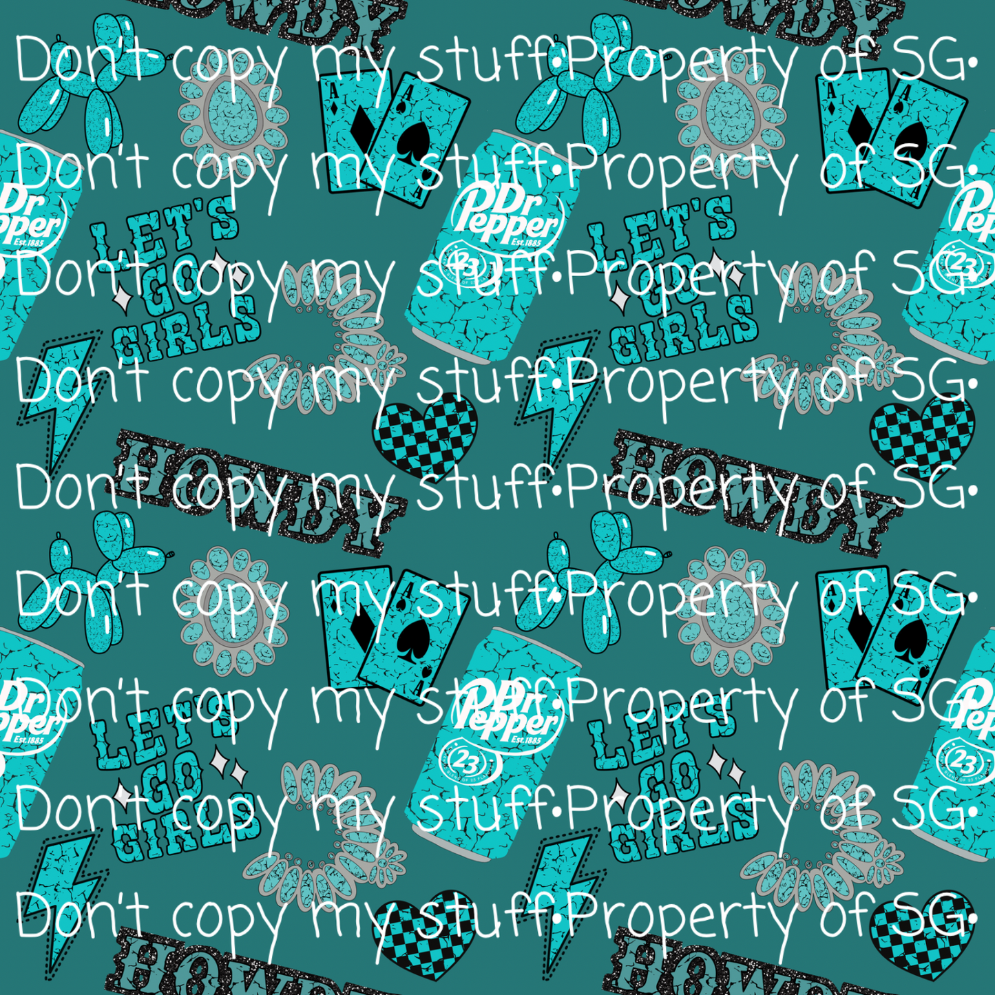 Teal Punchy Dr P Seamless