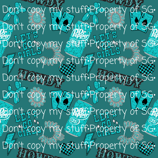 Teal Punchy Dr P Seamless