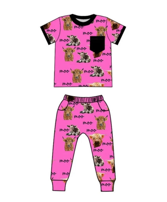 Pink Everywhere a Moo Moo Joggers