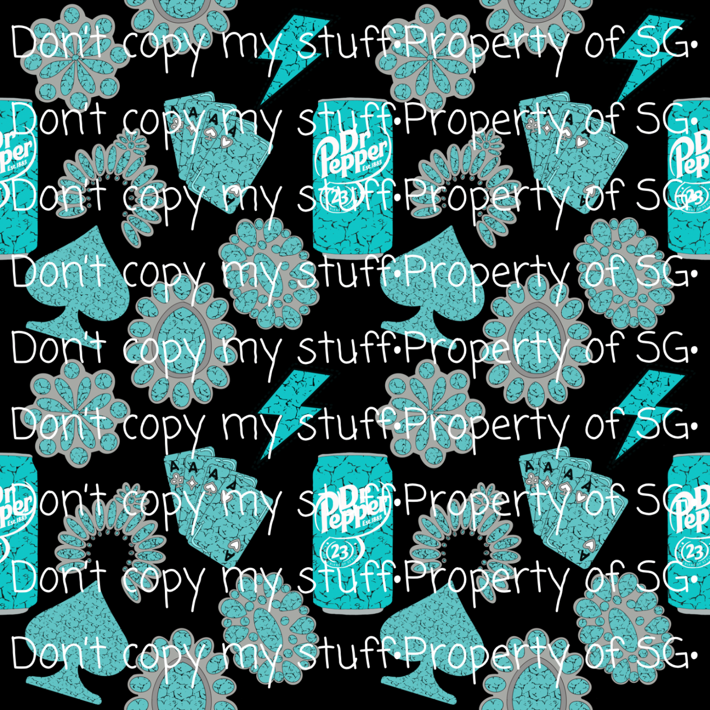 Black & Turquoise Dr P Seamless