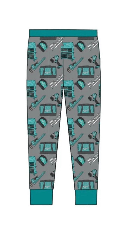Turquoise Tool Box Mom Joggers