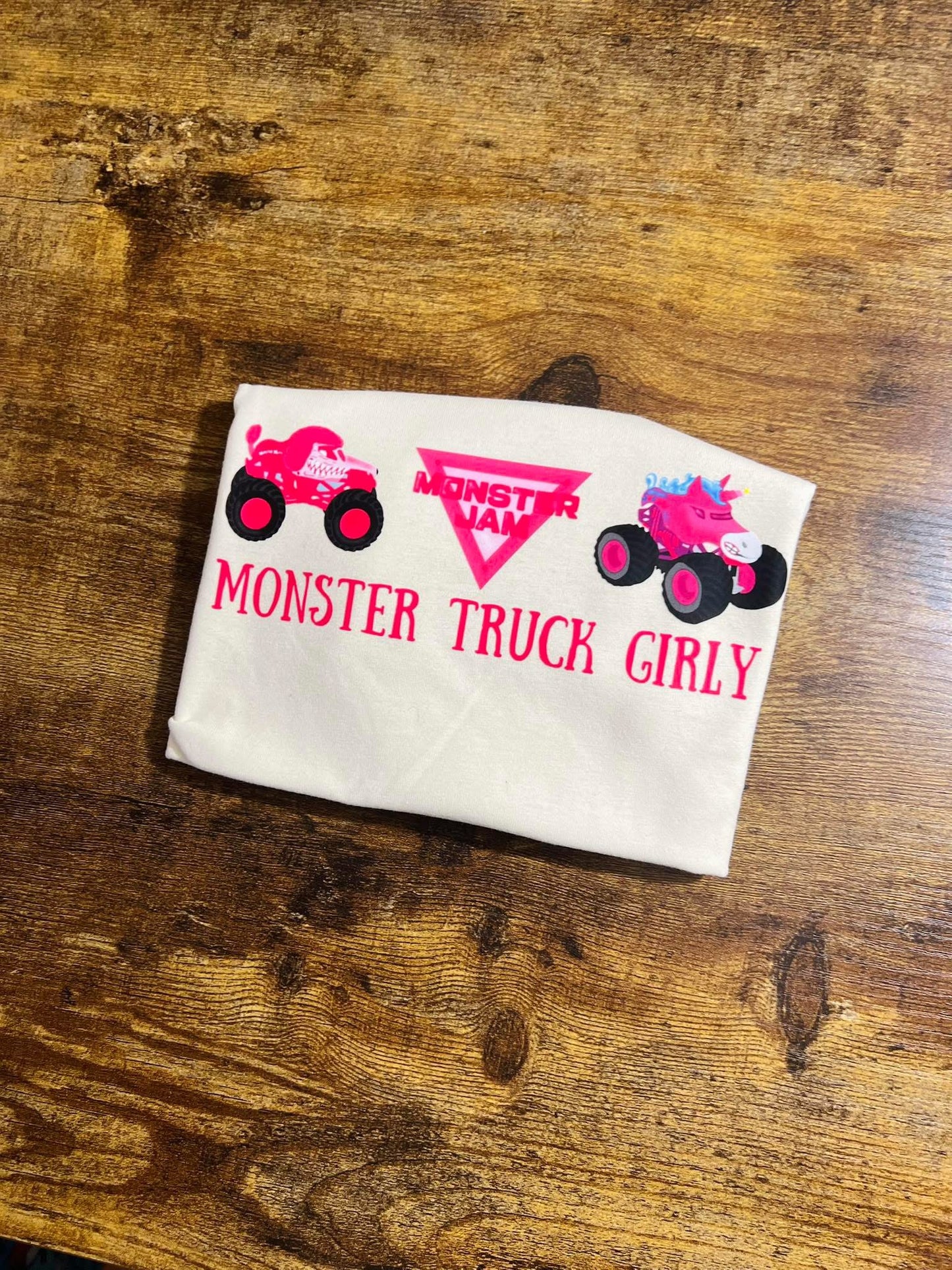 Monster Truck Girly Kids Tee